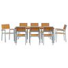vidaXL Garten Essgruppe 9 pcs Grau und Braun 200 x 90 x 75 cm