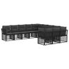 vidaXL Outdoor-Sofagarnitur 8 pcs Schwarz und Dunkelgrau Polyester