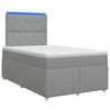 vidaXL Boxspringbett mit Matratze Hellgrau 120 x 190 cm Stoff