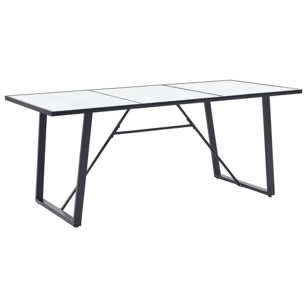 vidaXL Esstisch Wei&szlig; 180 x 90 x 75 cm Hartglas