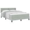 vidaXL Boxspringbett mit Kopfteil Hellgrau 200 x 140 cm Samt
