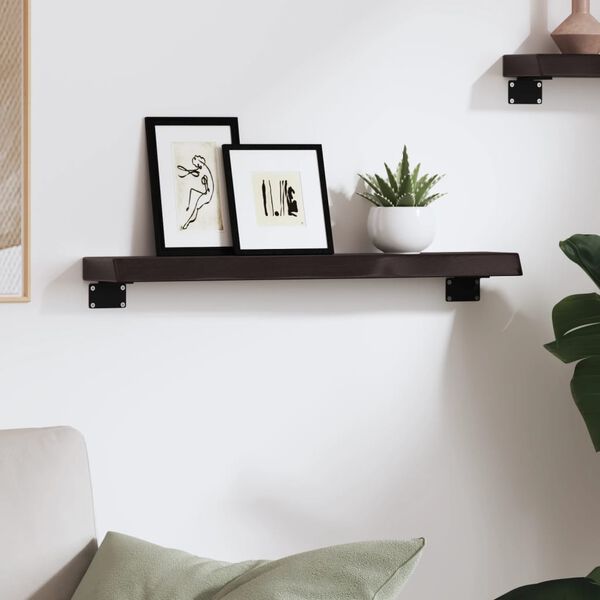 vidaXL Wandregal Dunkelbraun 60x10x4 cm Massivholz Eiche Behandelt