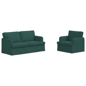 vidaXL Sofa 2 pcs Dunkelgr&uuml;n