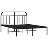 vidaXL Bettgestell mit Kopfteil Metall Schwarz 140x190 cm