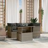 vidaXL 5-tlg. Garten-Sofagarnitur mit Kissen Grau Poly Rattan