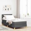 vidaXL LED Boxspringbett mit Matratze Dunkelgrau 80 x 200 cm Stoff