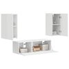 vidaXL TV-Wandregal-Set 4 pcs Hochglanz Wei&szlig; Holzwerkstoff