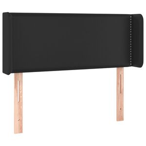 vidaXL Kopfteil mit Ohren Schwarz 83x16x78/88 cm Kunstleder