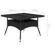 vidaXL 9-tlg. Garten-Essgruppe Poly Rattan und Glas Schwarz