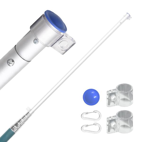 vidaXL Teleskop-Fahnenmast Silbern 5,5 m Aluminium