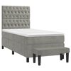 vidaXL Boxspringbett mit Matratze Hellgrau 90x190 cm Samt