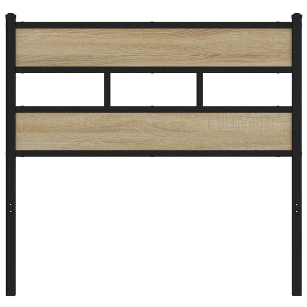 vidaXL Kopfteil Sonoma-Eiche 90 cm Eisen und Holzwerkstoff