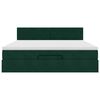 vidaXL Ottoman-Bett mit Matratze & LEDs Dunkelgr&uuml;n 180x200 cm Samt