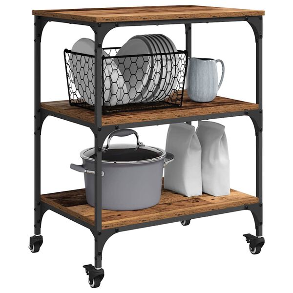 vidaXL K&uuml;chentrolley Altholz 60 x 41 x 76 cm Holzwerkstoff