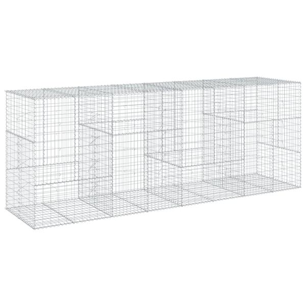 vidaXL Gabione mit Deckel 400x100x150 cm Verzinktes Eisen