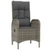 vidaXL 4-tlg. Garten-Essgruppe mit Kissen Grau Poly Rattan