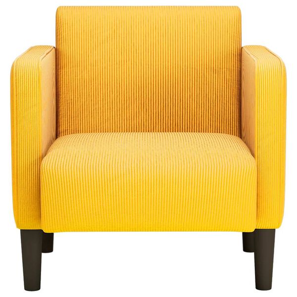 vidaXL Sessel mit Armlehnen Hellgelb 54 cm Cordstoff