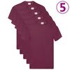 Fruit of the Loom Original T-Shirts 5 Stk. Burgunderrot S Baumwolle