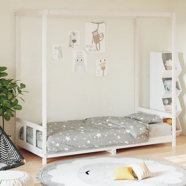 vidaXL Kinderbett Wei&szlig; 90x190 cm Massivholz Kiefer