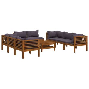 vidaXL 9-tlg. Garten-Lounge-Set mit Kissen Massivholz Akazie