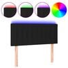 vidaXL LED Kopfteil Schwarz 80x5x78/88 cm Stoff