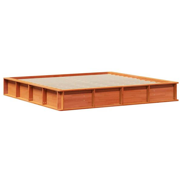 vidaXL Bettrahmen Wachsbraun 180 x 200 cm Massives Kiefernholz