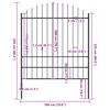 vidaXL Gartenzaun mit Speerspitze Stahl 170 x 200 cm Schwarz