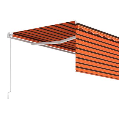 vidaXL Markise Manuell Einziehbar mit Rollo 4x3 m Orange & Braun