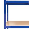 vidaXL Regale mit 4 B&ouml;den 3 Stk. Blau Stahl & Holzwerkstoff