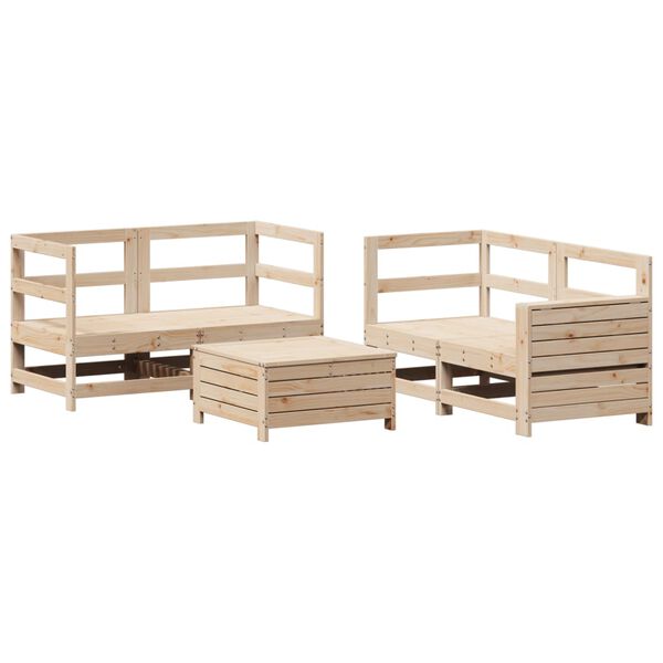 vidaXL 5-tlg. Garten-Sofagarnitur Massivholz Kiefer