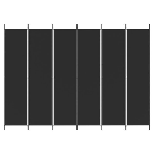 vidaXL 6-tlg. Paravent Schwarz 300x220 cm Stoff
