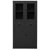 vidaXL B&uuml;roschrank Anthrazit 90x40x180 cm Stahl geh&auml;rtetes Glas