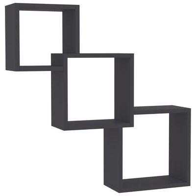 vidaXL Cube Wandregale Grau 68x15x68 cm Holzwerkstoff