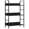 vidaXL B&uuml;cherregal 3 Regalb&ouml;den Schwarz 60&times;27,6&times;90,5 cm Holzwerkstoff