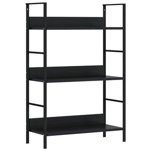 vidaXL B&uuml;cherregal 3 Regalb&ouml;den Schwarz 60&times;27,6&times;90,5 cm Holzwerkstoff