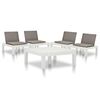 vidaXL 5-tlg. Garten-Lounge-Set Kunststoff Wei&szlig;