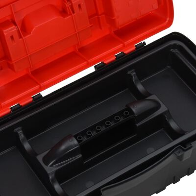 vidaXL 2-tlg. Werkzeugbox-Set Schwarz und Rot Polypropylen