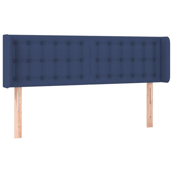 vidaXL LED Kopfteil Blau 147x16x78/88 cm Stoff