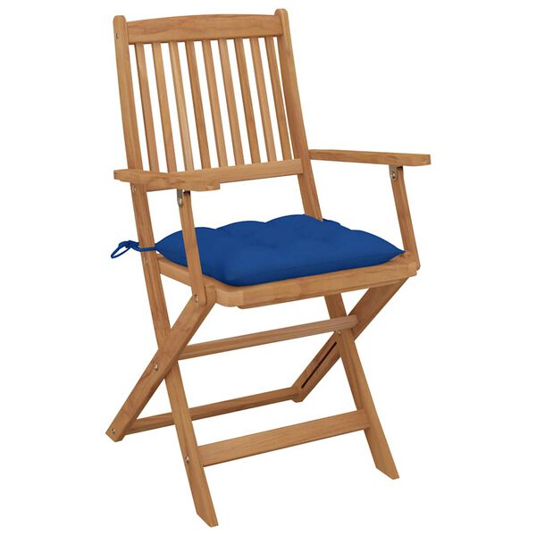 vidaXL Klappbare Gartenst&uuml;hle 4 Stk. mit Kissen Massivholz Akazie