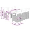 vidaXL 7-tlg. Garten-Bistro-Set mit Kissen Schwarz Poly Rattan