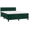 vidaXL Boxspringbett mit Matratze & LED Dunkelgr&uuml;n 140x200 cm Samt