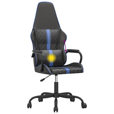 vidaXL Gaming-Stuhl mit Massagefunktion Blau und Schwarz Kunstleder