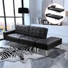 vidaXL Schlafsofa Kunstleder Schwarz