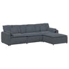 vidaXL Modulares Sofa mit Fu&szlig;hocker und Kissen Dunkelgrau