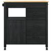 vidaXL K&uuml;chentrolley Uni Schwarz 84 x 40 x 88,5 cm