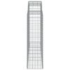 vidaXL Gabionen mit Hochbogen 9 Stk. 200x50x140/160cm Verzinktes Eisen