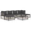 vidaXL 7-tlg. Garten-Lounge-Set mit Kissen Anthrazit Poly Rattan