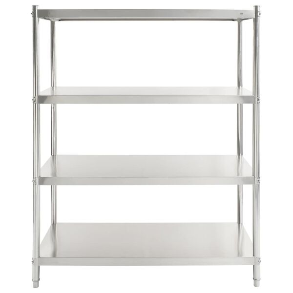 vidaXL K&uuml;chenregal mit 4 B&ouml;den 120x50x155 cm Edelstahl