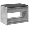 vidaXL Flurbank mit Kissen mit Regal Betongrau 63 x 38 x 45 cm