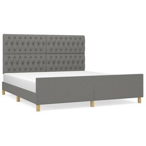 vidaXL Bettgestell ohne Matratze Dunkelgrau 180x200 cm Stoff